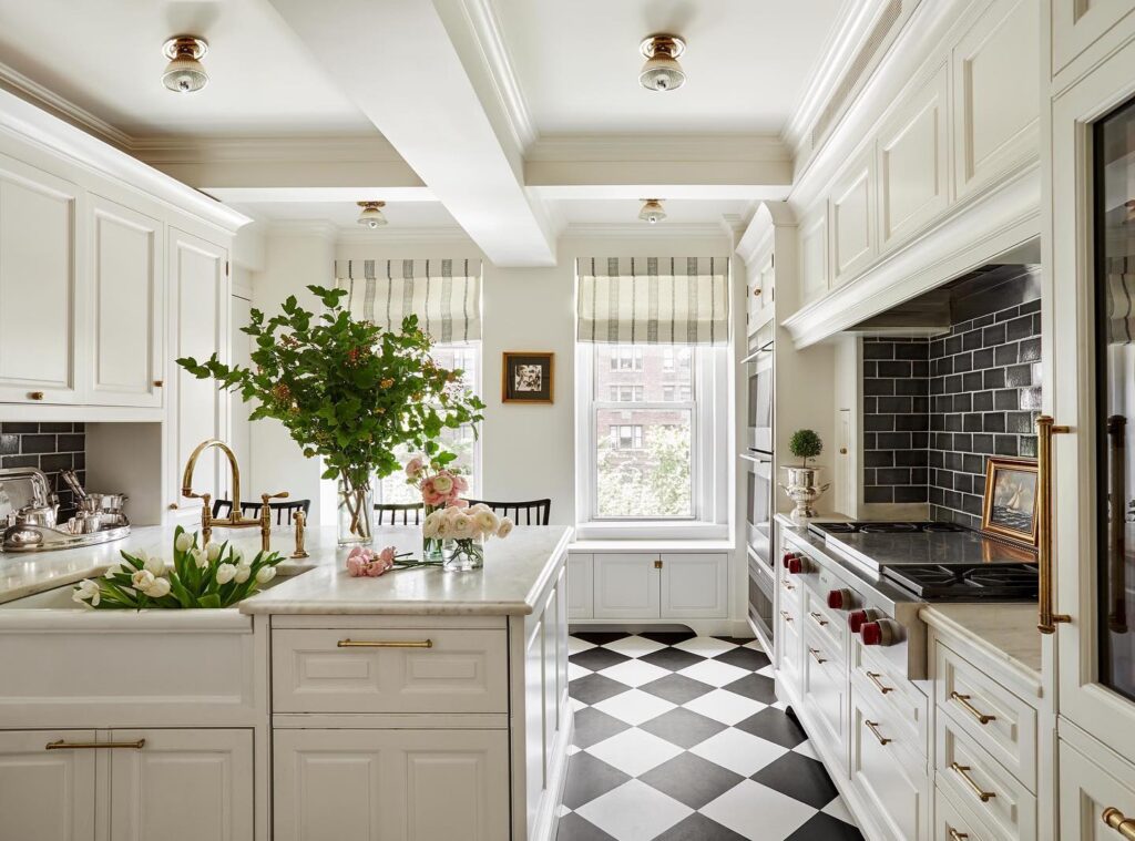 black and white checkered floors