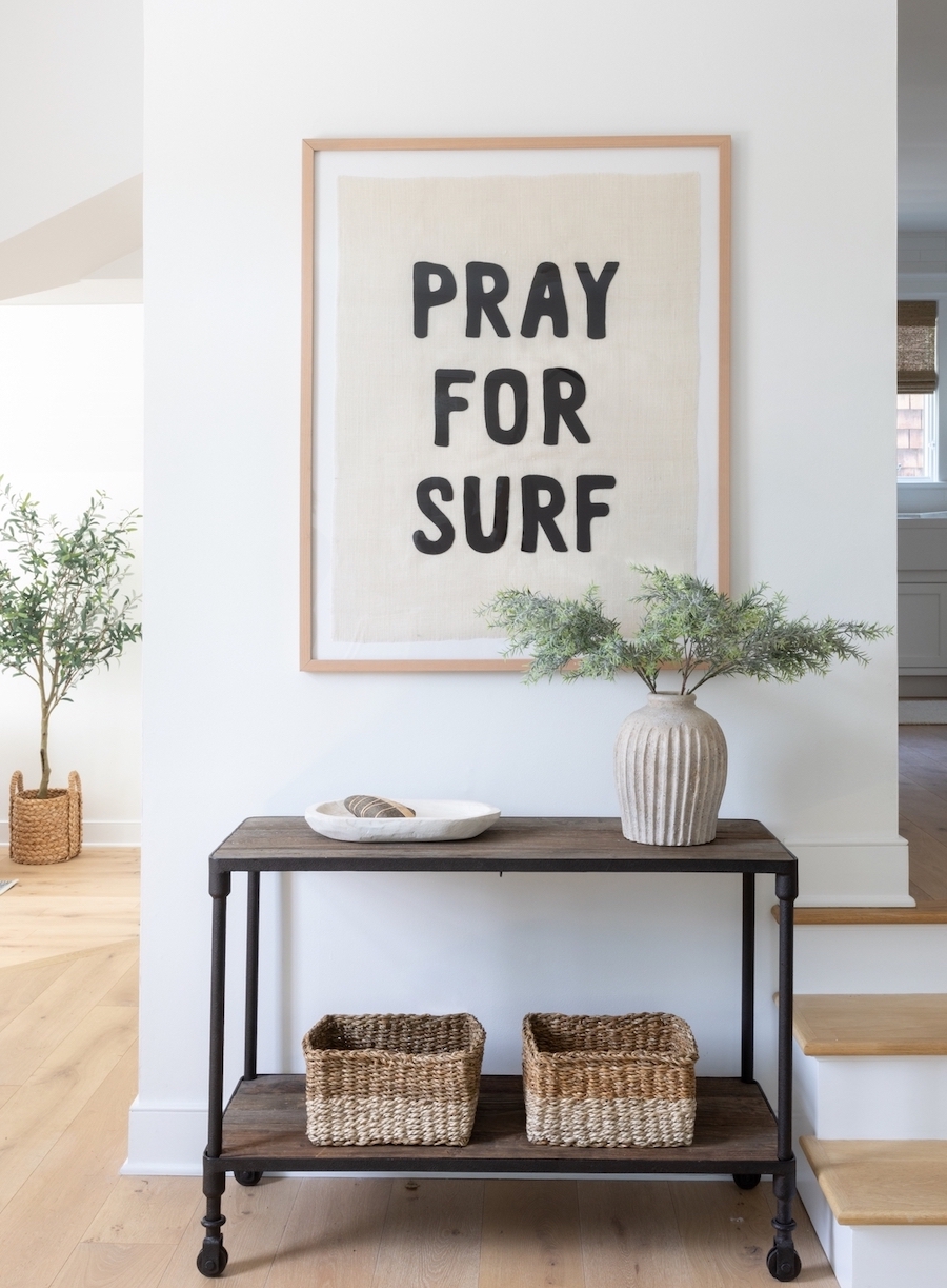 a coastal-themed entryway