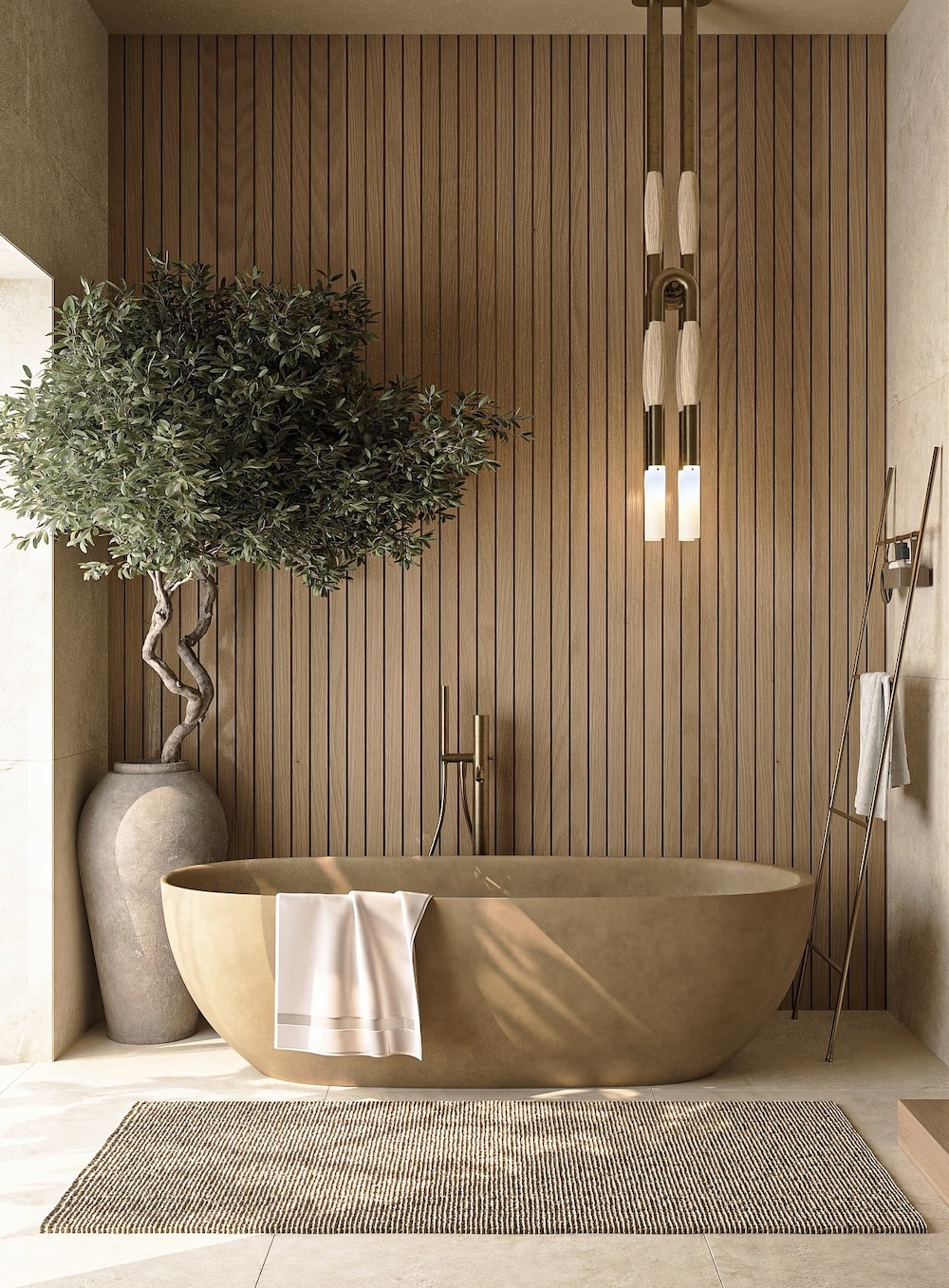 a wabi sabi inspired bathroom