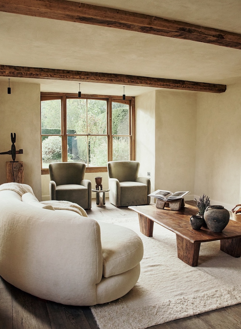 a wabi sabi inspired living room