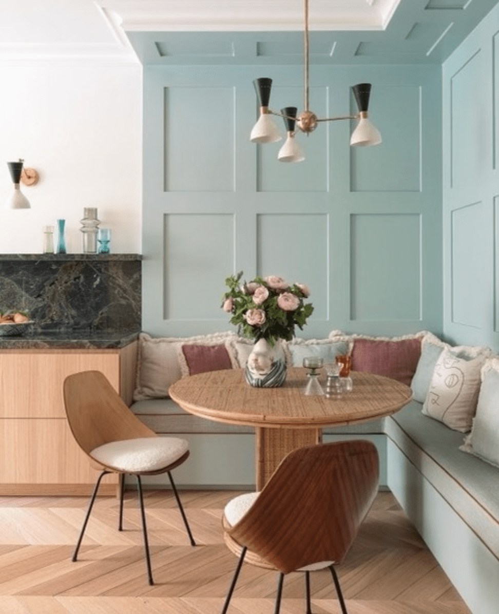Let Wall Molding Steal the Show in a Kitchen Nook