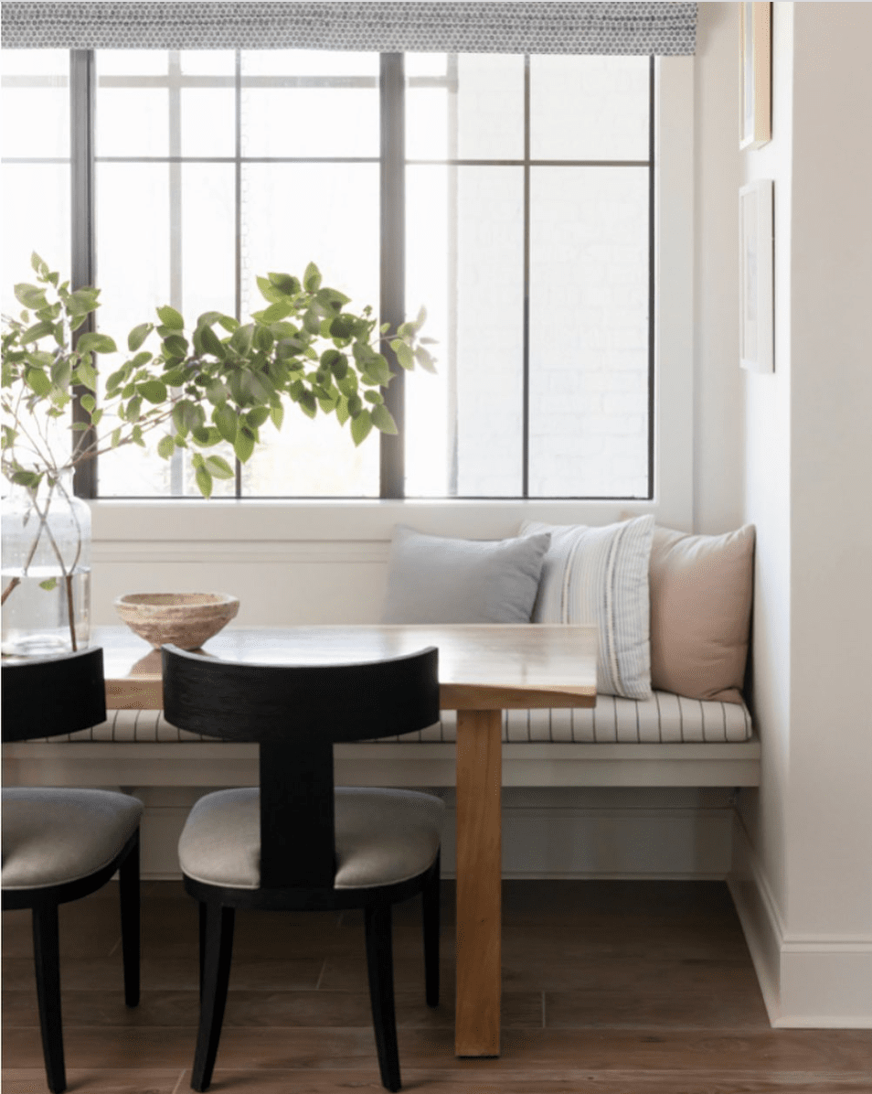 Float Your Breakfast Nook Bench to Create Space