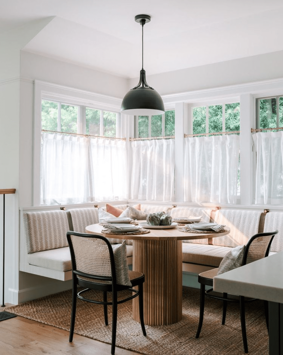 Cafe Curtains in a Dining Nook